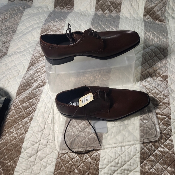 BORELLI Men's Brown Leather Dress Shoes - Picture 9 of 11